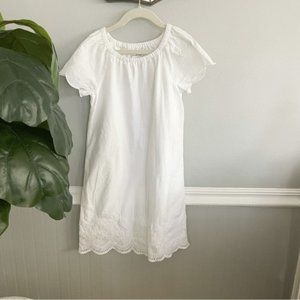Vineyard Vines Girls Size Small White Scalloped Embroidered Dress